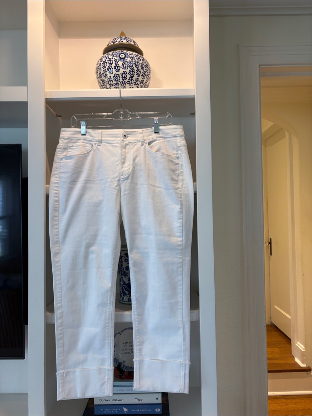 JJill cropped authentic fit white jeans